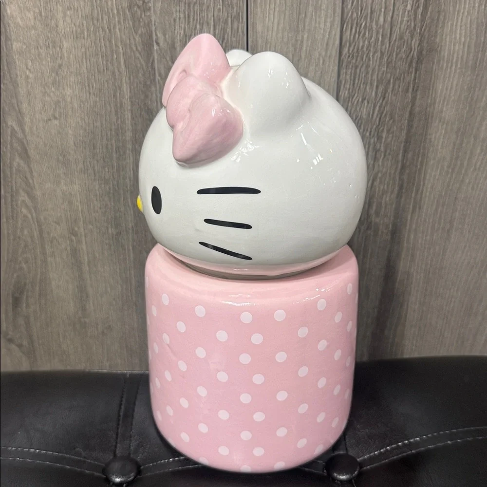 Hello Kitty Blue Sky Clayworks Pink Sculpted 3D Canister Cookie Snack Candy Jar